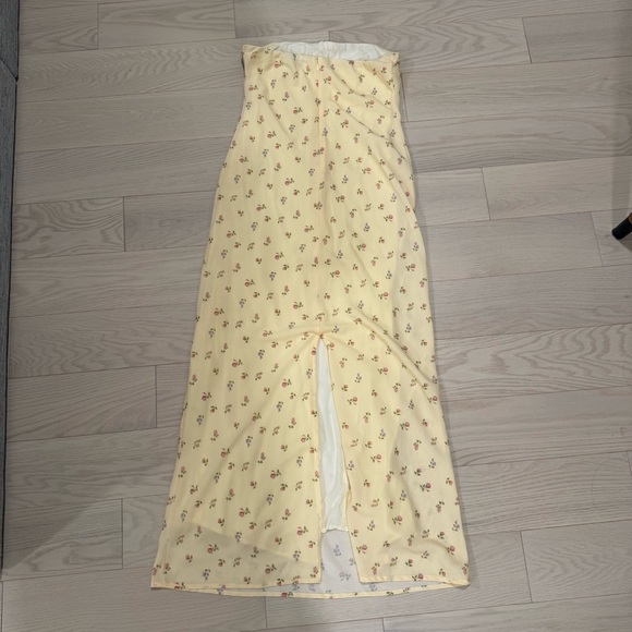 Princess Poly Floral Strapless Yellow Maxi Dress - Picture 3 of 6